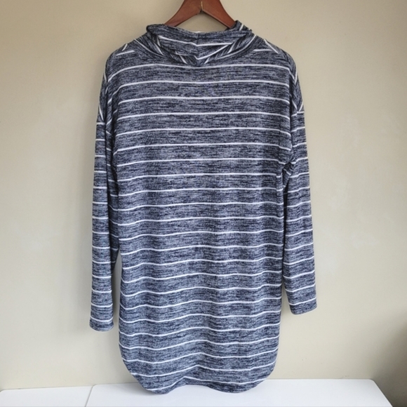 Banana Republic Cowl Neck Long Striped Tunic Blue Women’s Small - Picture 2 of 6